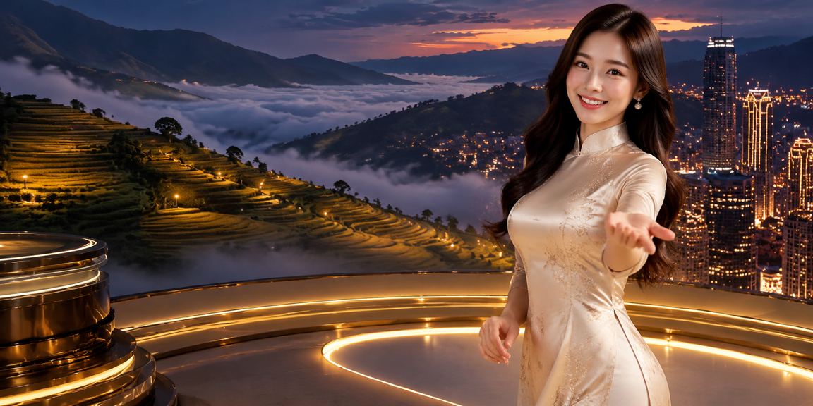 Khung cảnh Sa Pa với trang phục áo dài truyền thống – biểu tượng văn hóa Việt Nam trong giải trí trực tuyến